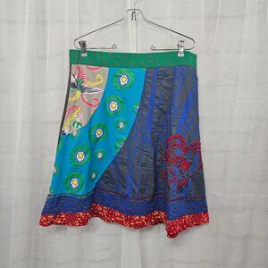 Colorful A-Line Skirt with Heart Design